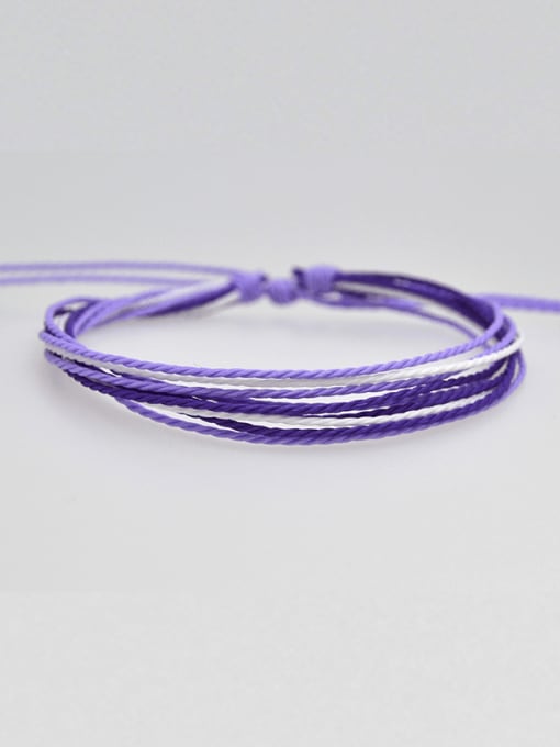 Purple Wax Wire Irregular Trend Handmade Weave Bracelet