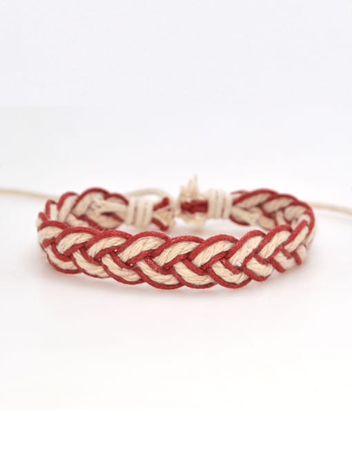 Red Cotton Rope Irregular Trend Handmade Weave Bracelet
