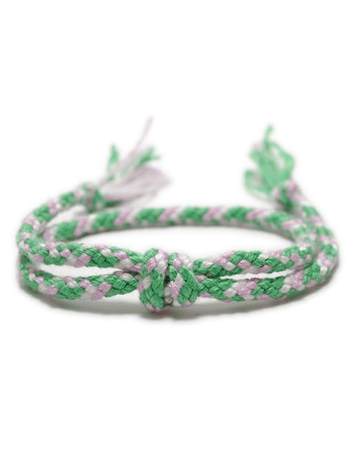 Green Cotton Rope Irregular Trend Handmade Weave Bracelet