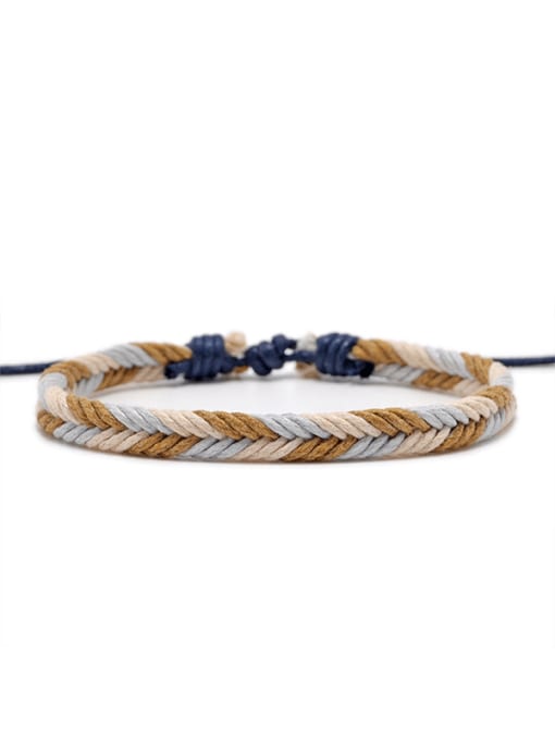 brown Cotton Rope Irregular Trend Handmade Weave Bracelet