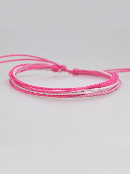 Pink Wax Wire Irregular Trend Handmade Weave Bracelet