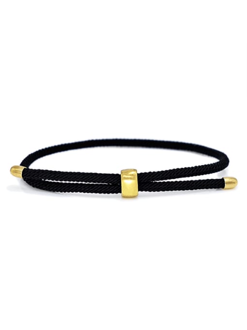 Black Milanese Rope Irregular Minimalist Handmade Weave Bracelet