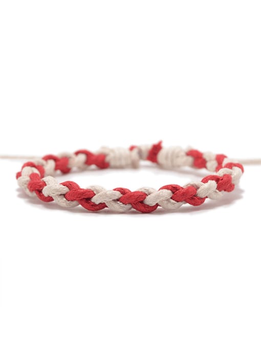 Red Cotton Rope Irregular Trend Handmade Weave Bracelet