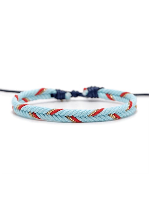 Blue Cotton Rope Irregular Trend Handmade Weave Bracelet
