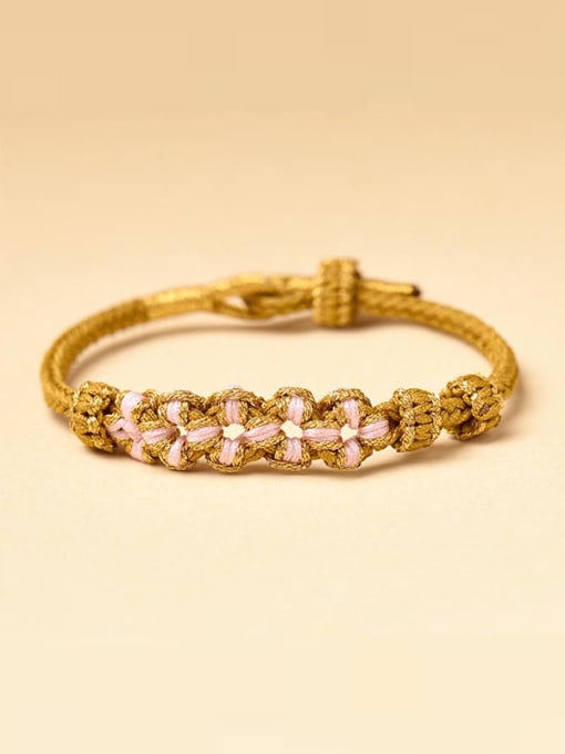 Gold Milanese Rope Flower Cute Handmade DIY Weave Bracelet