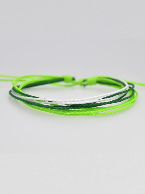 Green Wax Wire Irregular Trend Handmade Weave Bracelet