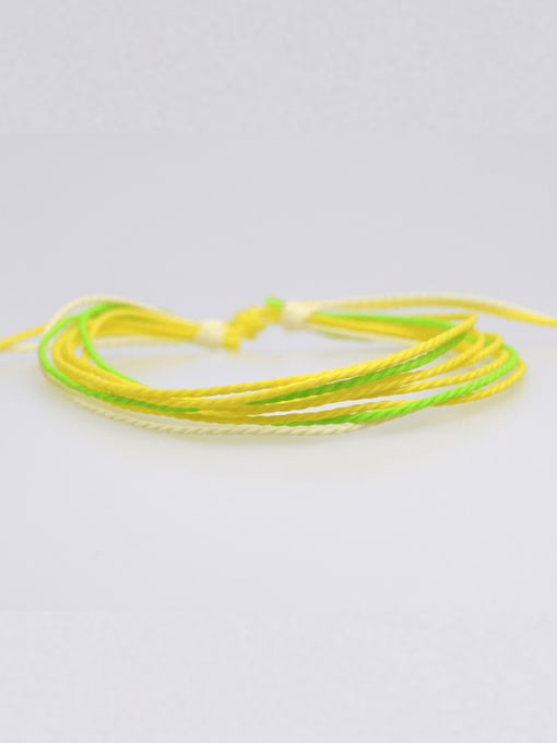 Yellow Wax Wire Irregular Trend Handmade Weave Bracelet