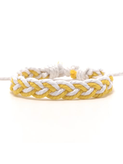 Yellow Cotton Rope Irregular Trend Handmade Weave Bracelet