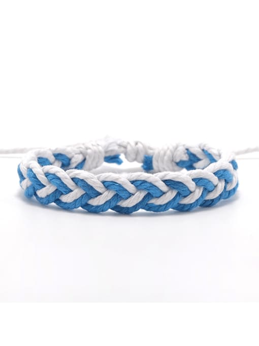 Blue Cotton Rope Irregular Trend Handmade Weave Bracelet