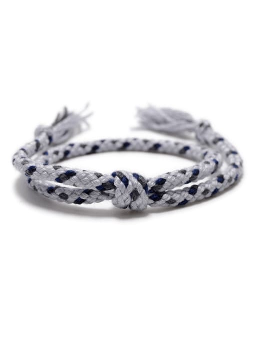 Gray Cotton Rope Irregular Trend Handmade Weave Bracelet