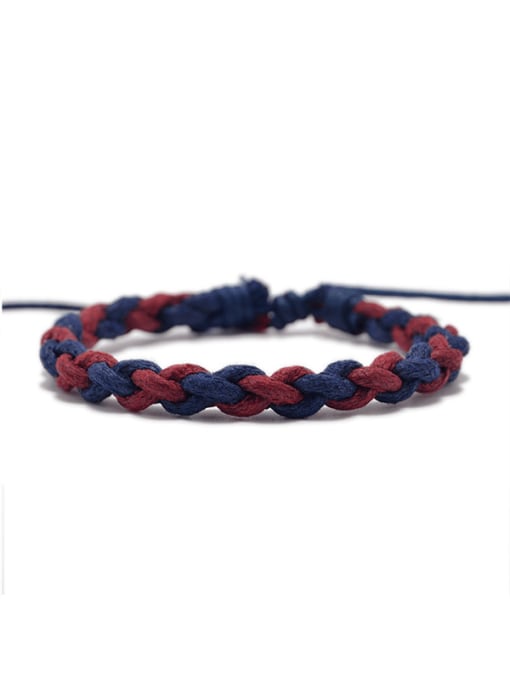 wine red Cotton Rope Irregular Trend Handmade Weave Bracelet