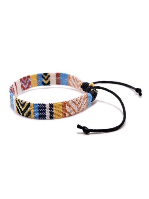 Ropee Width Cotton Rope Irregular Ethnic Handmade Weave Bracelet 1