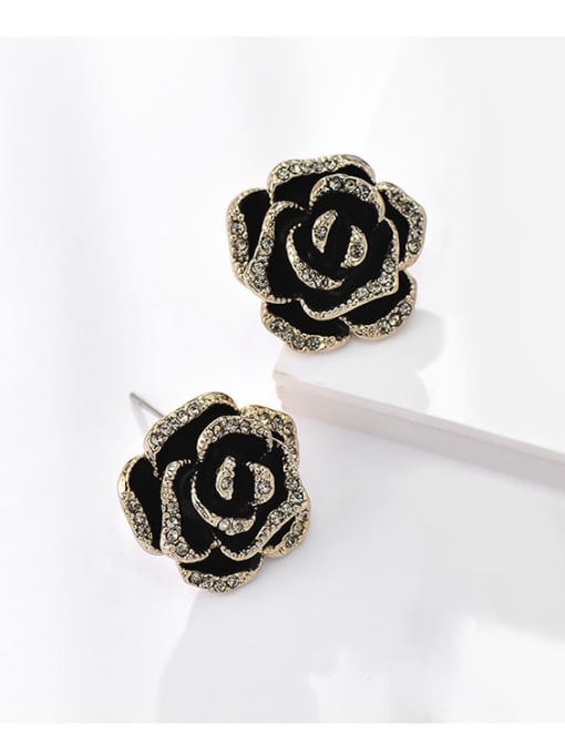 ARTINI Alloy Rhinestone Flower Dainty Stud Earring
