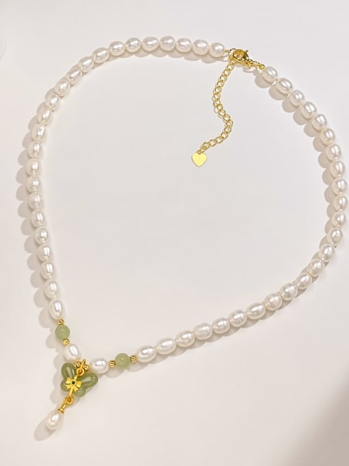 ARTINI Brass Miyuki Millet Bead White Tila Bead Butterfly Minimalist Lariat Necklace 0