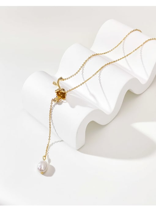 ARTINI Dainty Flower Brass Miyuki Millet Bead Gold Stone Earring and Necklace Set 3