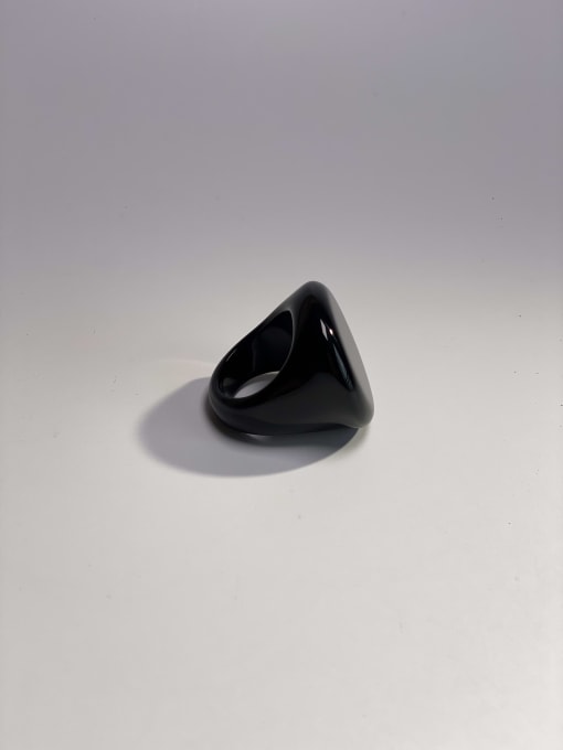 ARTINI Stone Natural Stone Black Geometric Minimalist Band Ring 2