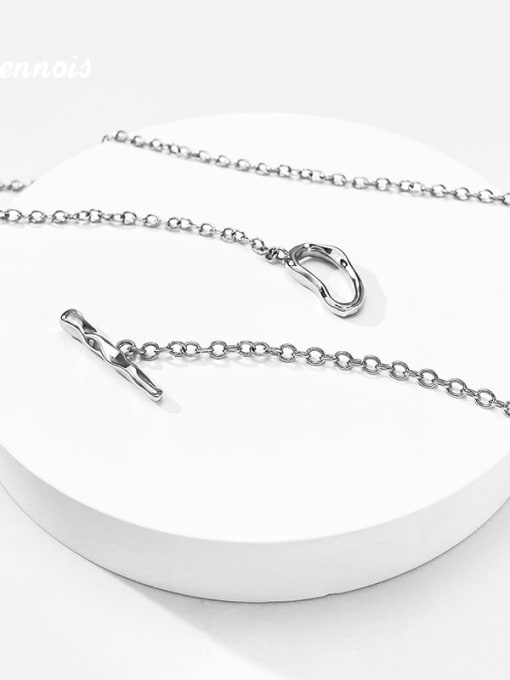 ARTINI Brass Silver Minimalist Link Necklace 2