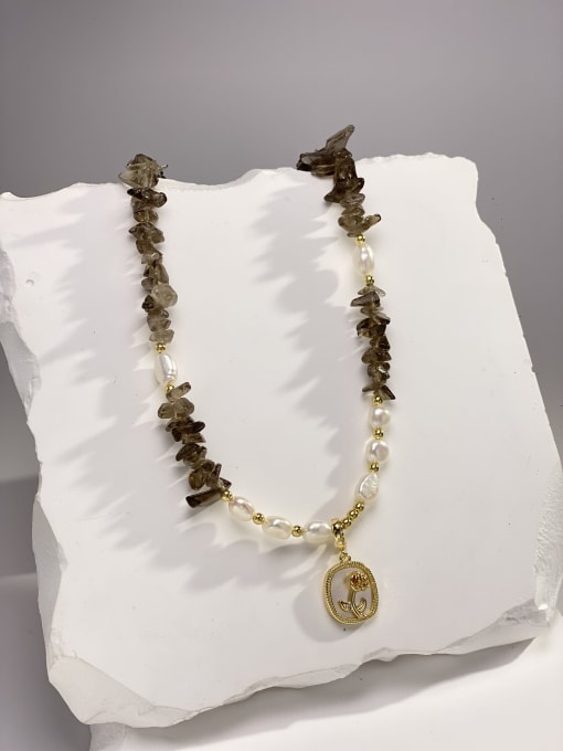 ARTINI Brass Miyuki Millet Bead Black Plant Series Dainty Cuban Necklace 2