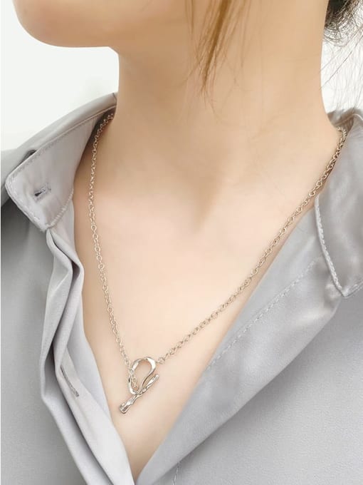 ARTINI Brass Silver Minimalist Link Necklace 4