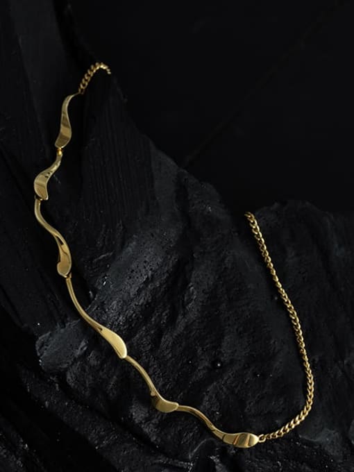 ARTINI Brass Gold Irregular Minimalist Choker Necklace 1