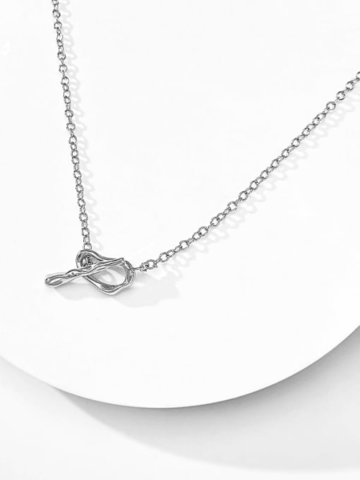 ARTINI Brass Silver Minimalist Link Necklace 1