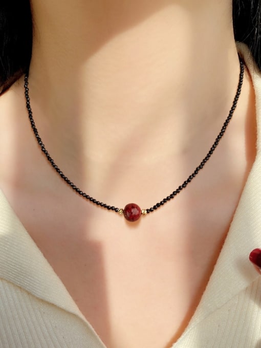 ARTINI Copper Alloy Miyuki Millet Bead Black Stone Water Drop Minimalist Beaded Necklace 0