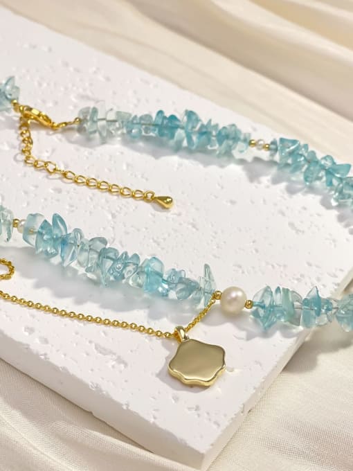 ARTINI Brass Aquamarine Blue Trend Necklace 2