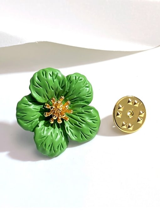 ARTINI Zinc Alloy Green Enamel Flower Minimalist Pins & Brooches 2