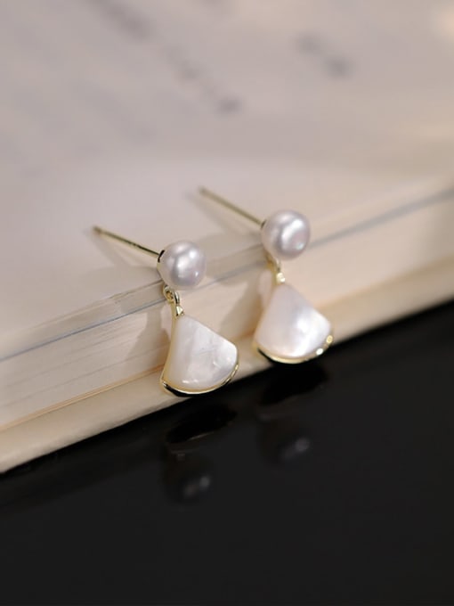 ARTINI Alloy Freshwater Pearl White Minimalist Stud Earring 3