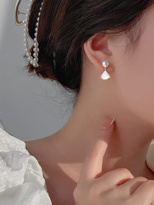 ARTINI Alloy Freshwater Pearl White Minimalist Stud Earring 2