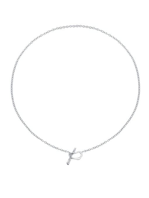ARTINI Brass Silver Minimalist Link Necklace 0