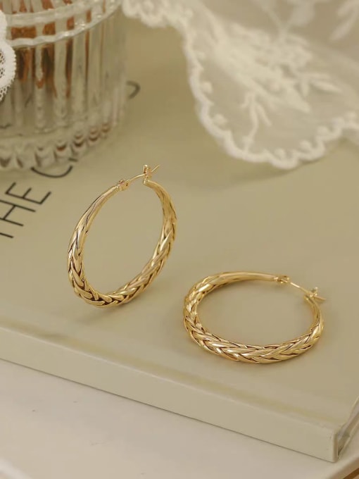 ARTINI Brass Gold Geometric Minimalist Huggie Earring 0