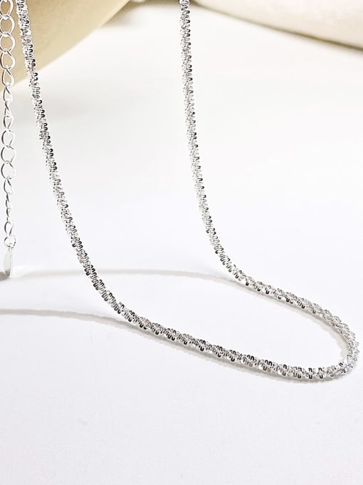 ARTINI 925 Sterling Silver White Minimalist Link Necklace 1