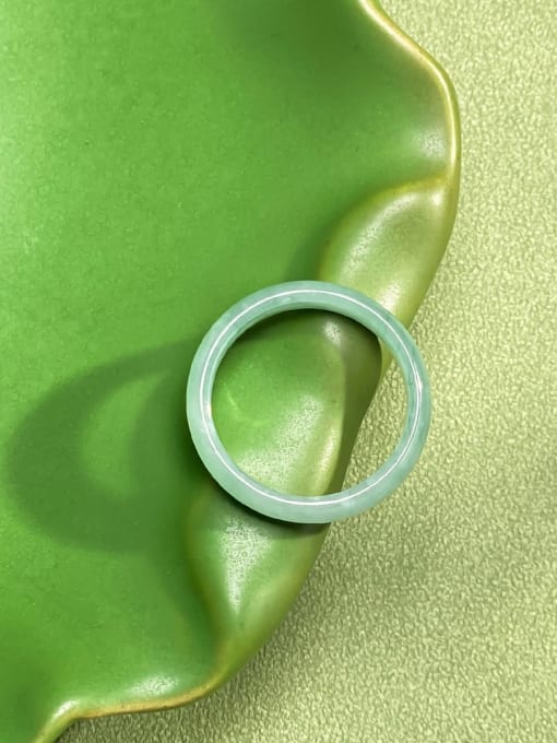 ARTINI Stone Jade Green Geometric Minimalist Band Ring 0