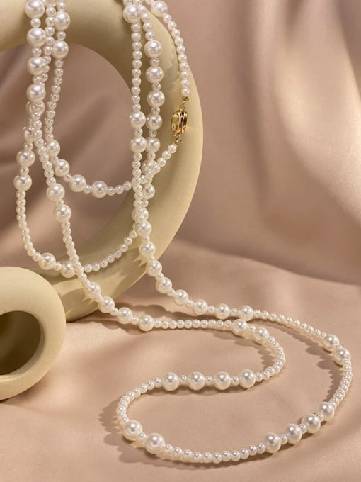ARTINI Brass White Classic Beaded Necklace 1