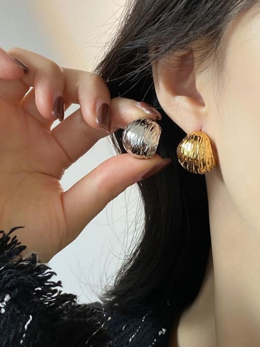 ARTINI Alloy Gold Oval Minimalist Stud Earring 3