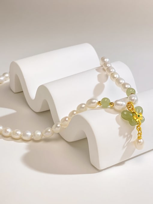 ARTINI Brass Miyuki Millet Bead White Tila Bead Butterfly Minimalist Lariat Necklace 3