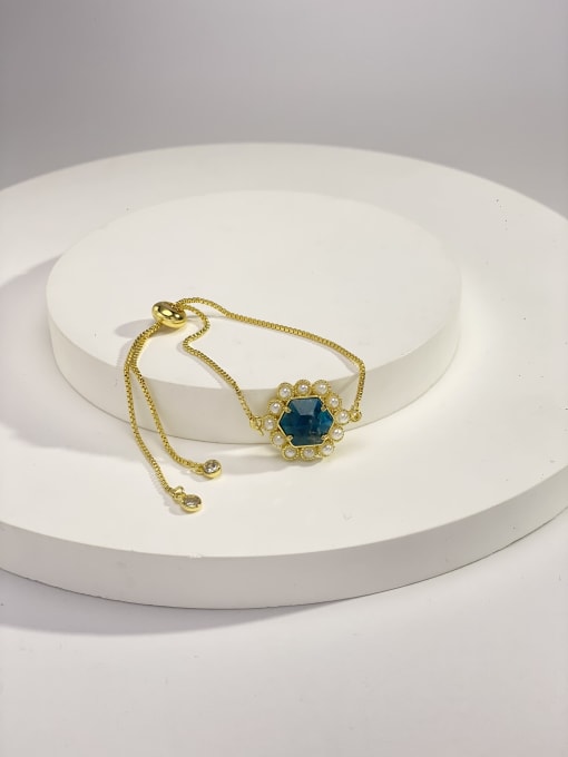 apatite Bronze Natural Stone Multi Color Stone Flower Minimalist Handmade Beaded Bracelet
