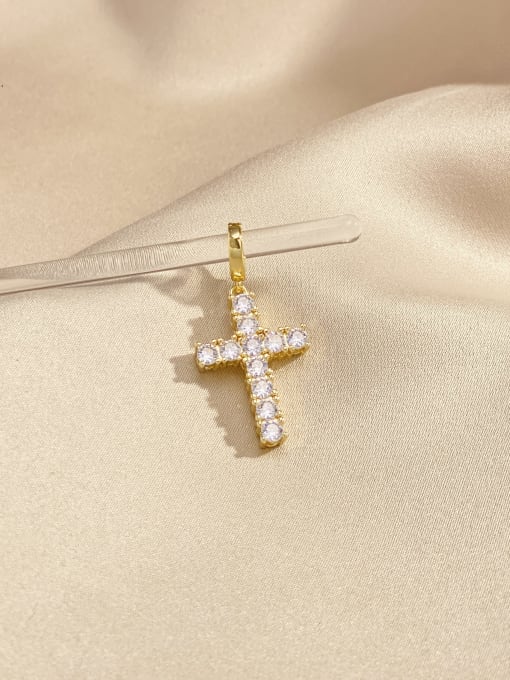 ARTINI Cross Brass Cubic Zirconia White Minimalist Pendant
