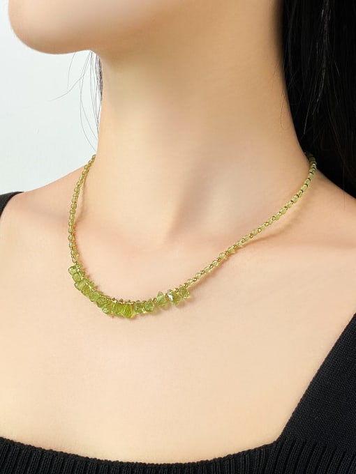 ARTINI Alloy Miyuki Millet Bead Green Water Drop Minimalist Beaded Necklace 1