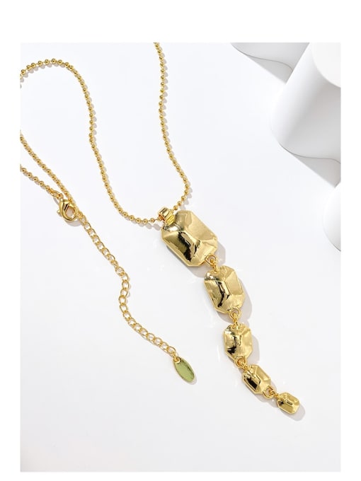 ARTINI Brass Synthetic Crystal Green Stone Water Drop Minimalist Cuban Necklace 2