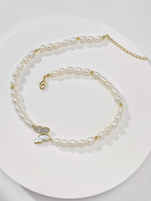 ARTINI Alloy Miyuki Millet Bead White Butterfly Minimalist Beaded Necklace 2