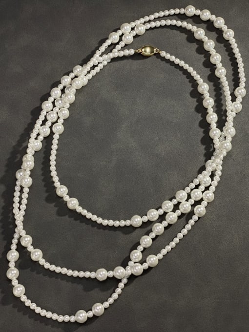ARTINI Brass White Classic Beaded Necklace 0