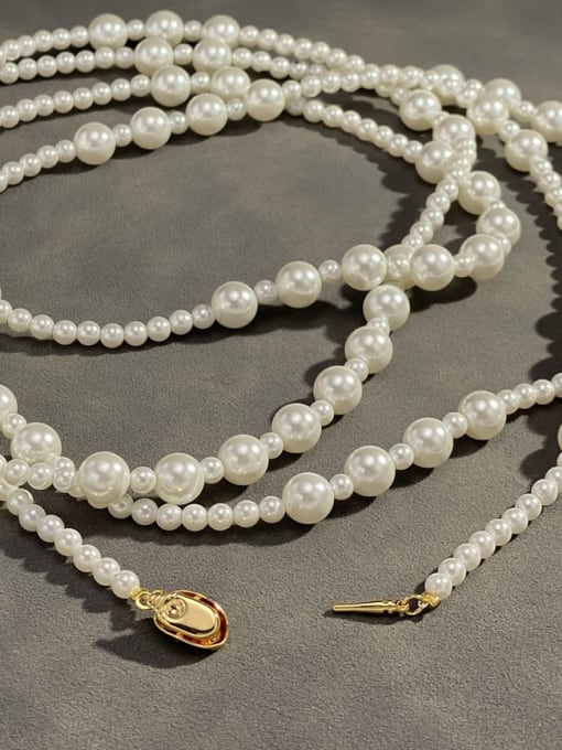 ARTINI Brass White Classic Beaded Necklace 2