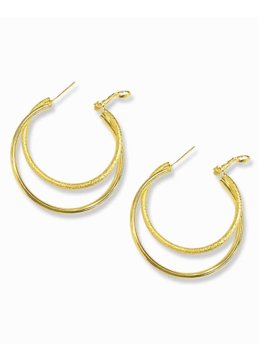 ARTINI Brass Gold Geometric Minimalist Hoop Earring 1