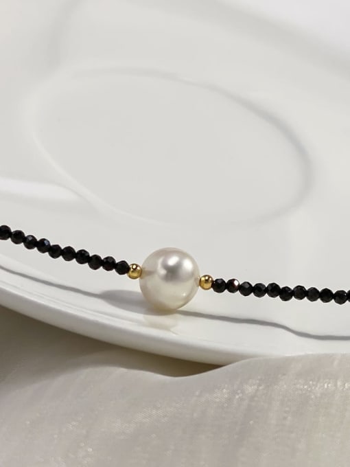 ARTINI 925 Sterling Silver Freshwater Pearl White Ball Minimalist Beaded Necklace 1
