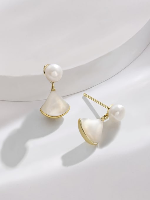 ARTINI Alloy Freshwater Pearl White Minimalist Stud Earring 1
