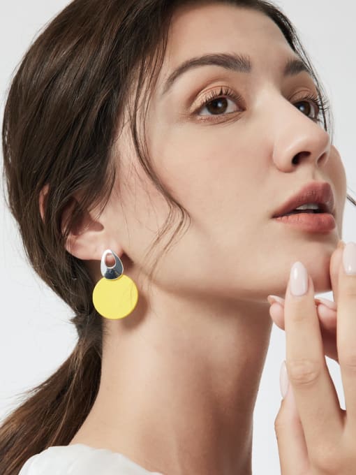 ARTINI Alloy Yellow Geometric Dainty Stud Earring 1