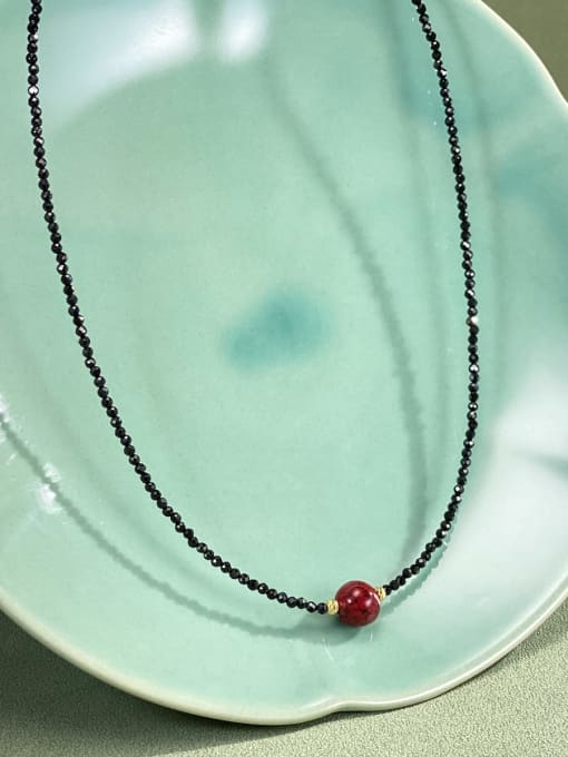 ARTINI Copper Alloy Miyuki Millet Bead Black Stone Water Drop Minimalist Beaded Necklace 2