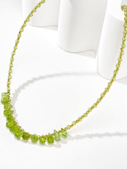 ARTINI Alloy Miyuki Millet Bead Green Water Drop Minimalist Beaded Necklace 0